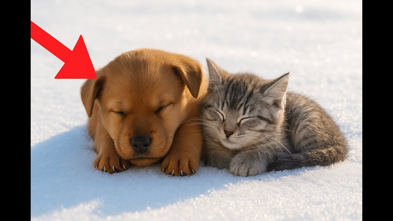 Blizzard Rescue: Puppy Shields Kitten Until a Retired Firefighter Saves Them Both