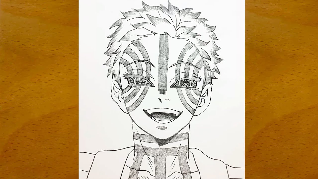 Anime sketch | How to draw Akaza from Demon Slayer | step-by-step | Kimetsu no Yaiba | Upper Moon 3