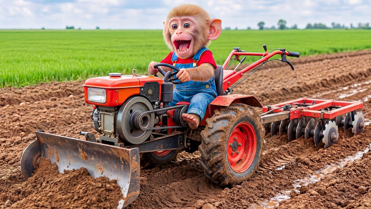 🐒🚜 Monkey Nana JCB Farming Mission Goes WRONG! Broken Plow Disaster & Smart Fix! 😱🔥