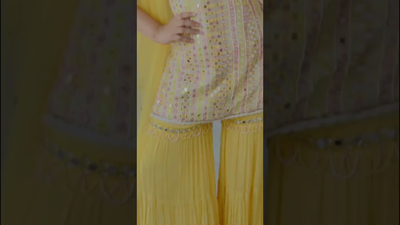 Yellow suit #suitlover #mundri #panjabisuit #tranding #reel #shorts #newsuitdesign #thebohogirl