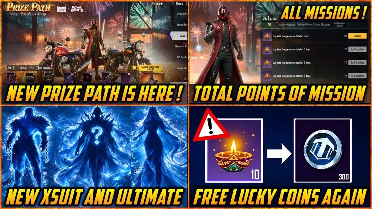 🔴 New Prize Path Event in BGMI | Free Lucky Coin in Prize Path | Next 4.7 Update Xsuit and Ultimate 