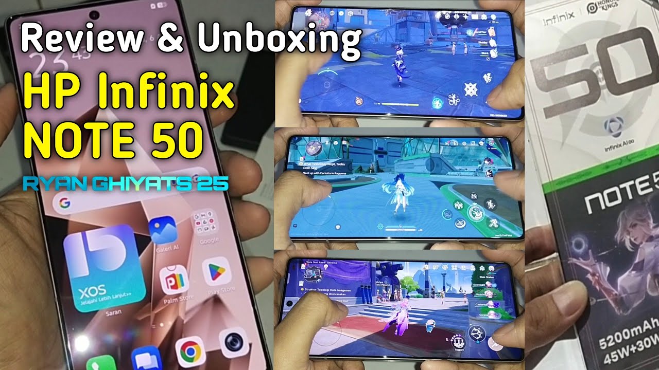 Unboxing & Review HP Infinix Note 50 (Dual Speaker Stereo JBL) Fast Charger 45 Watt