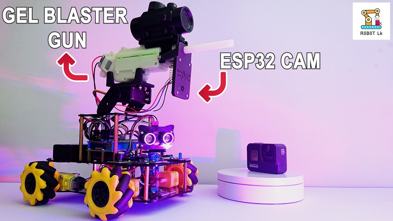 Gel Blaster ESP32 Cam Smart Robot Car | Acebott QD005 Shooting Car Expansion Pack | Robot Lk