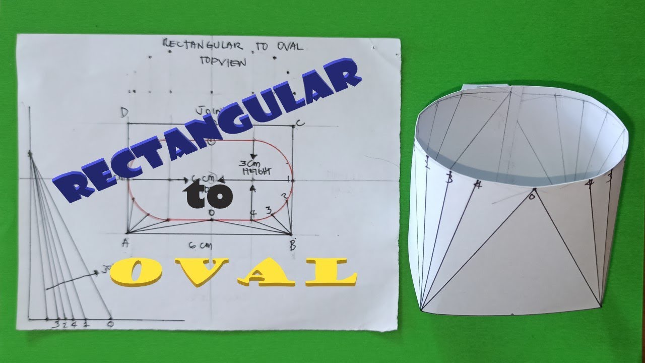 RECTANGLE TO OVAL : How to make/fabricate it? Sheetmetal fabrication. ENGLISH Subtitle