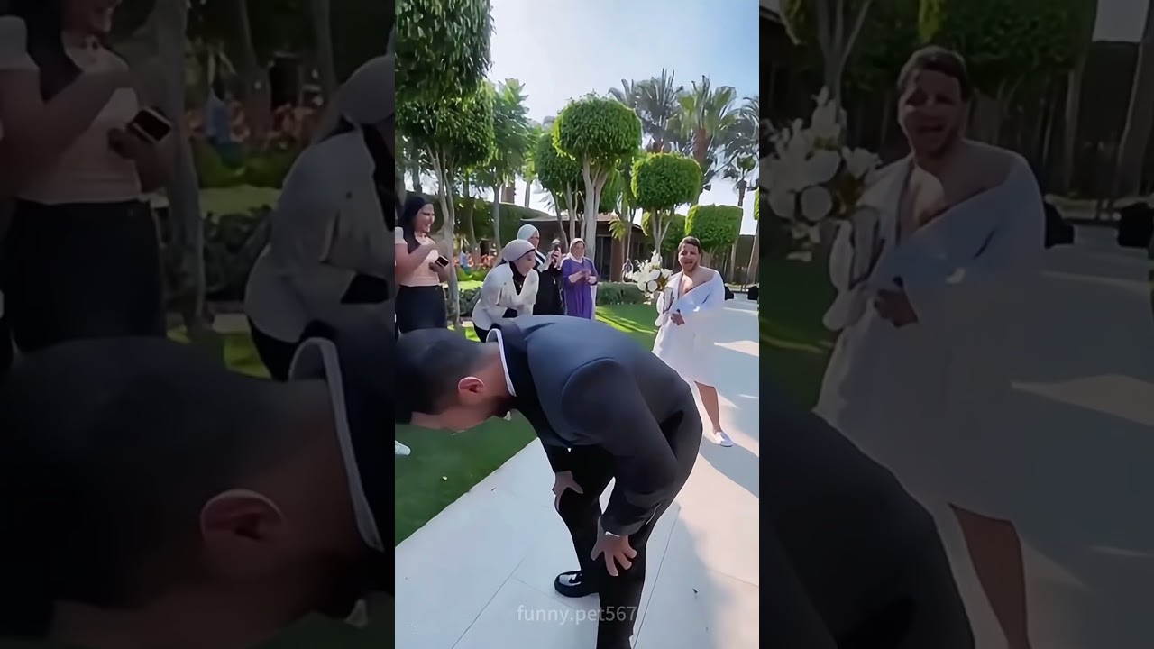 Prank the groom by wearing a bride's dress #music #funny #firstlook #weddingvibes