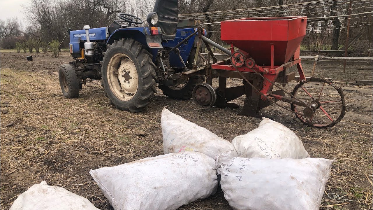 А вы видели такой картофелесажалку?  Садим картошку, чтобы не покупать в супермаркете