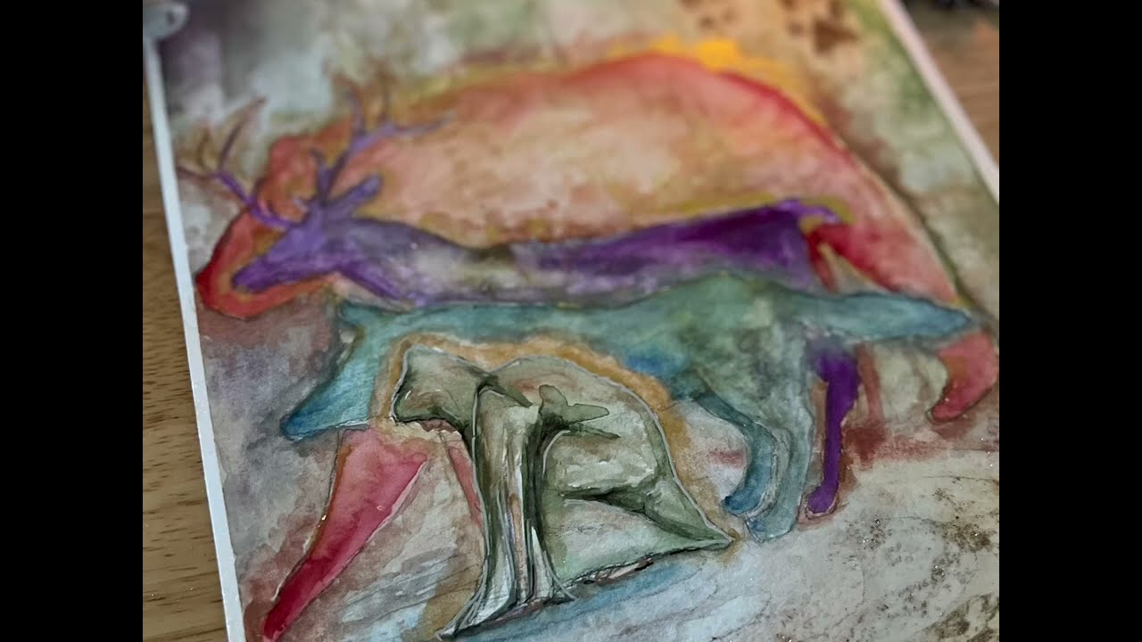Spirit Walk Shaman Ritual Watercolor Timelapse Meditation with Spiral Walk