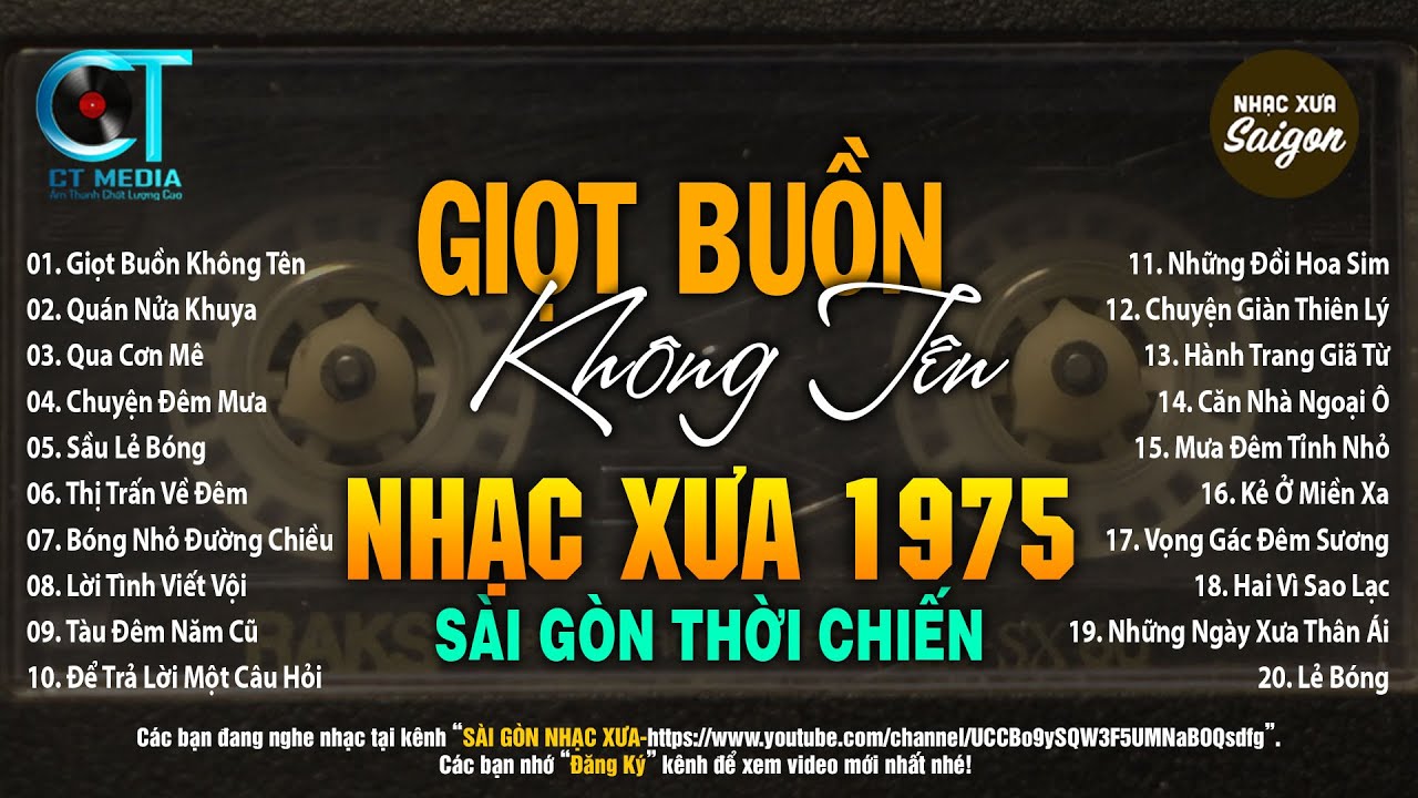 Nhạc Xưa 1975 Quý Hiếm Vô Cùng - GIỌT BUỒN KHÔNG TÊN, Lk Nhạc Xưa, Nhạc Lính Say Đắm Bao Thế Hệ