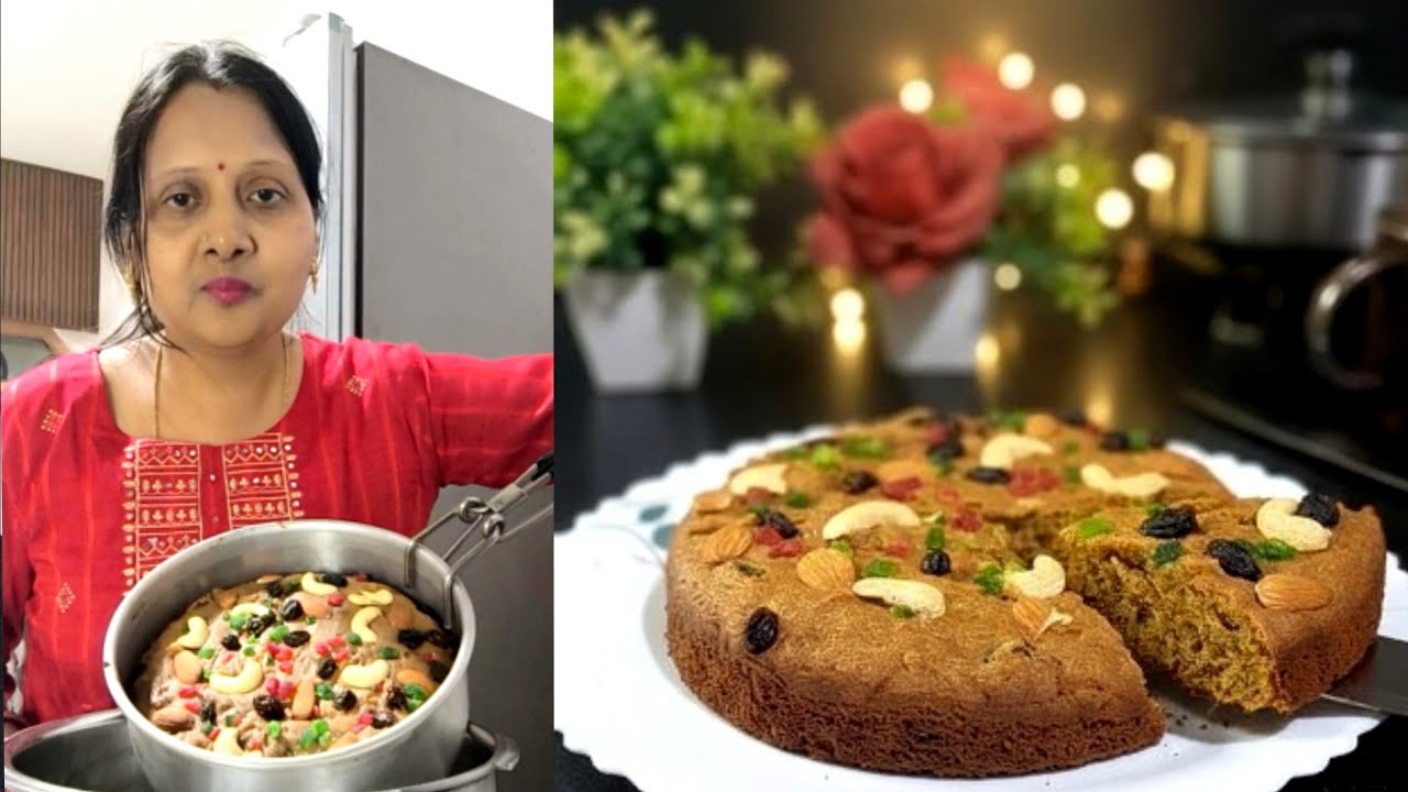 Whole Wheat Jaggery Eggless Fruit Cake | Soft Plum Cake | No Maida No Rum