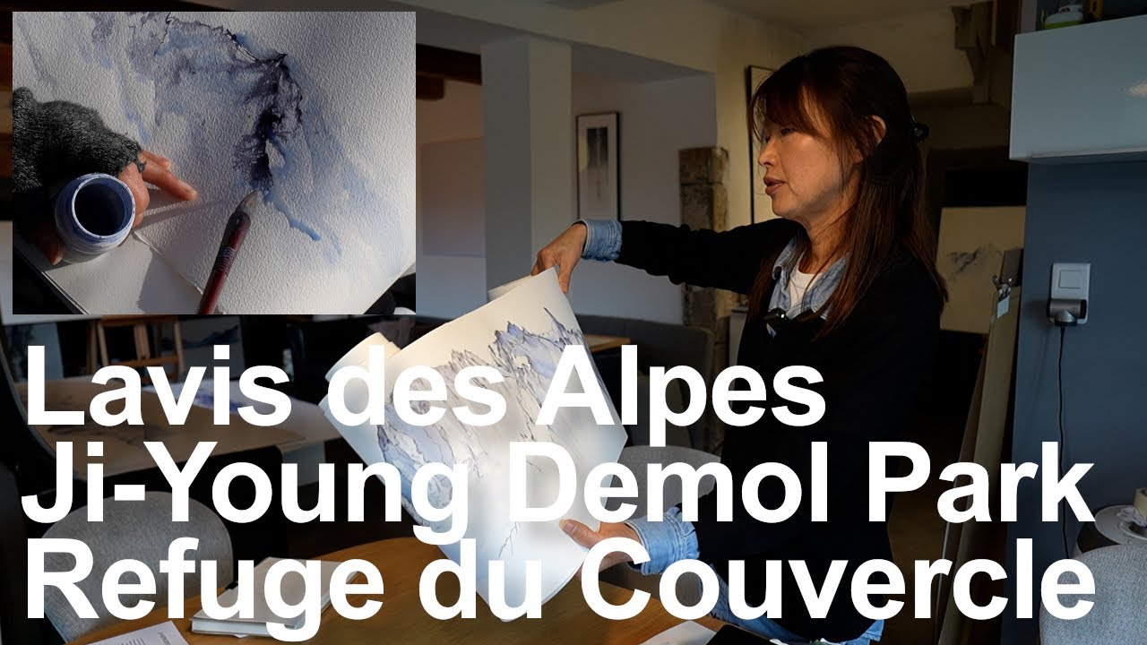 Lavis des Alpes Ji-Young Demol Park Ballade au refuge du Couvercle culture peinture aquarelle