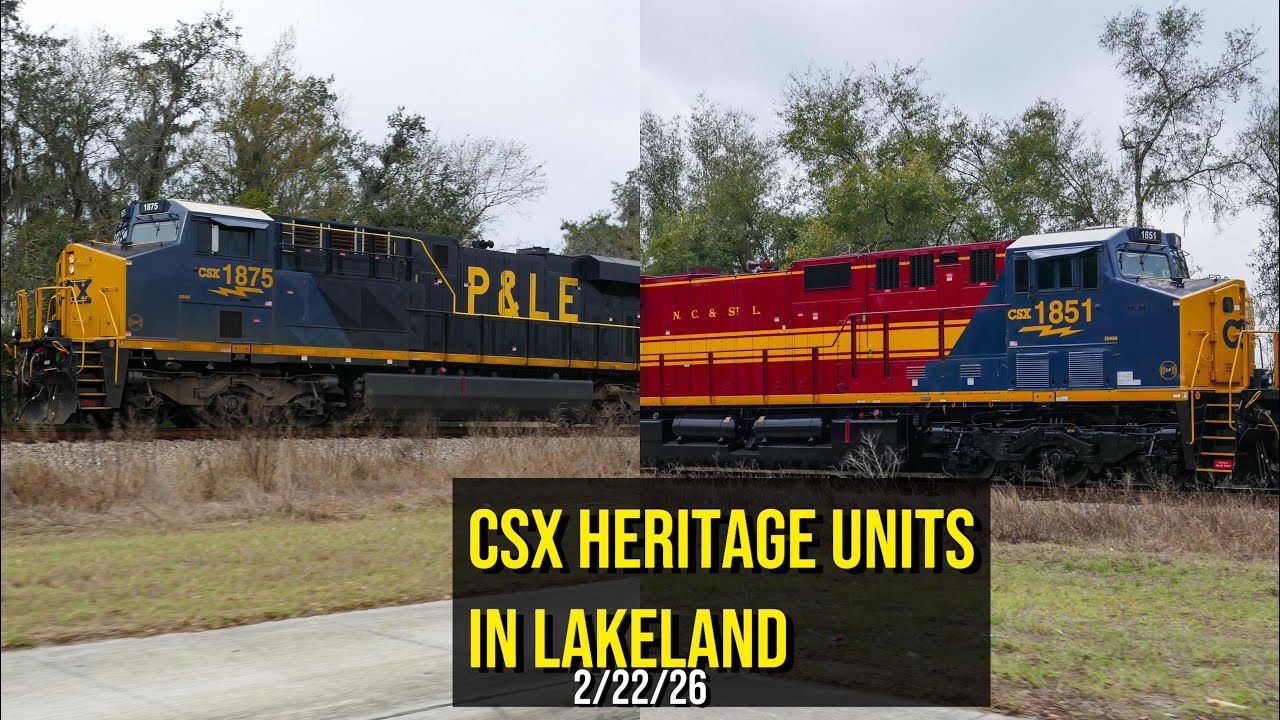 Chasing CSX Heritage Units Through Lakeland, Florida 2/22/26!
