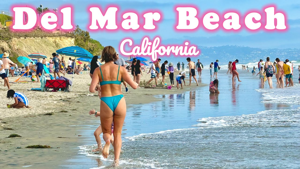 Del Mar Beach California Walking Tour 🌴🌊 [4K]