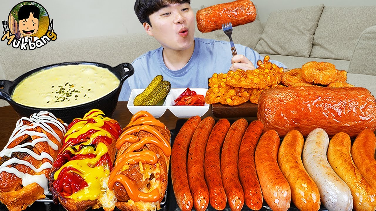 ASMR MUKBANG | Огненная лапша, хотдог, Коктейли из креветок, колбаса рецепт блюда ! принимать