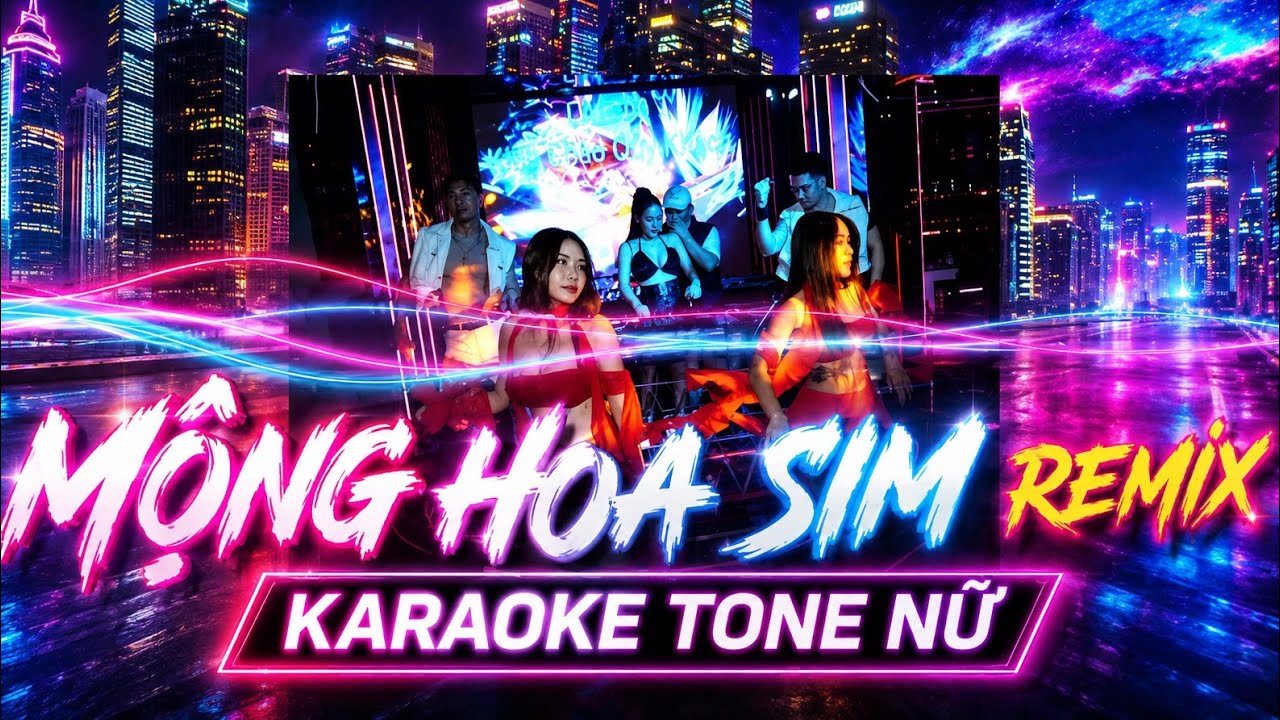 KARAOKE MỘNG HOA SIM REMIX TONE NỮ || PIPO x NGUYỄN TIÊN