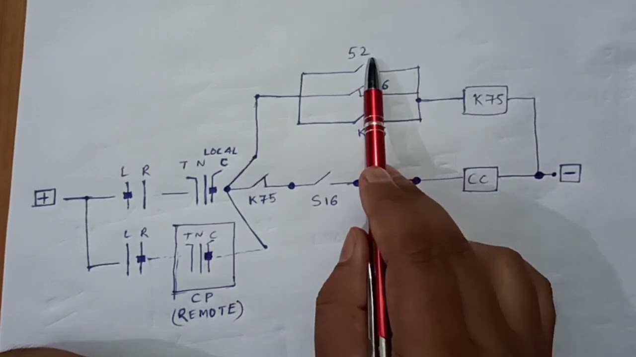 Closing circuit part 3 in 132 KV breaker, ANTIPUMMPING circuit, remote operation