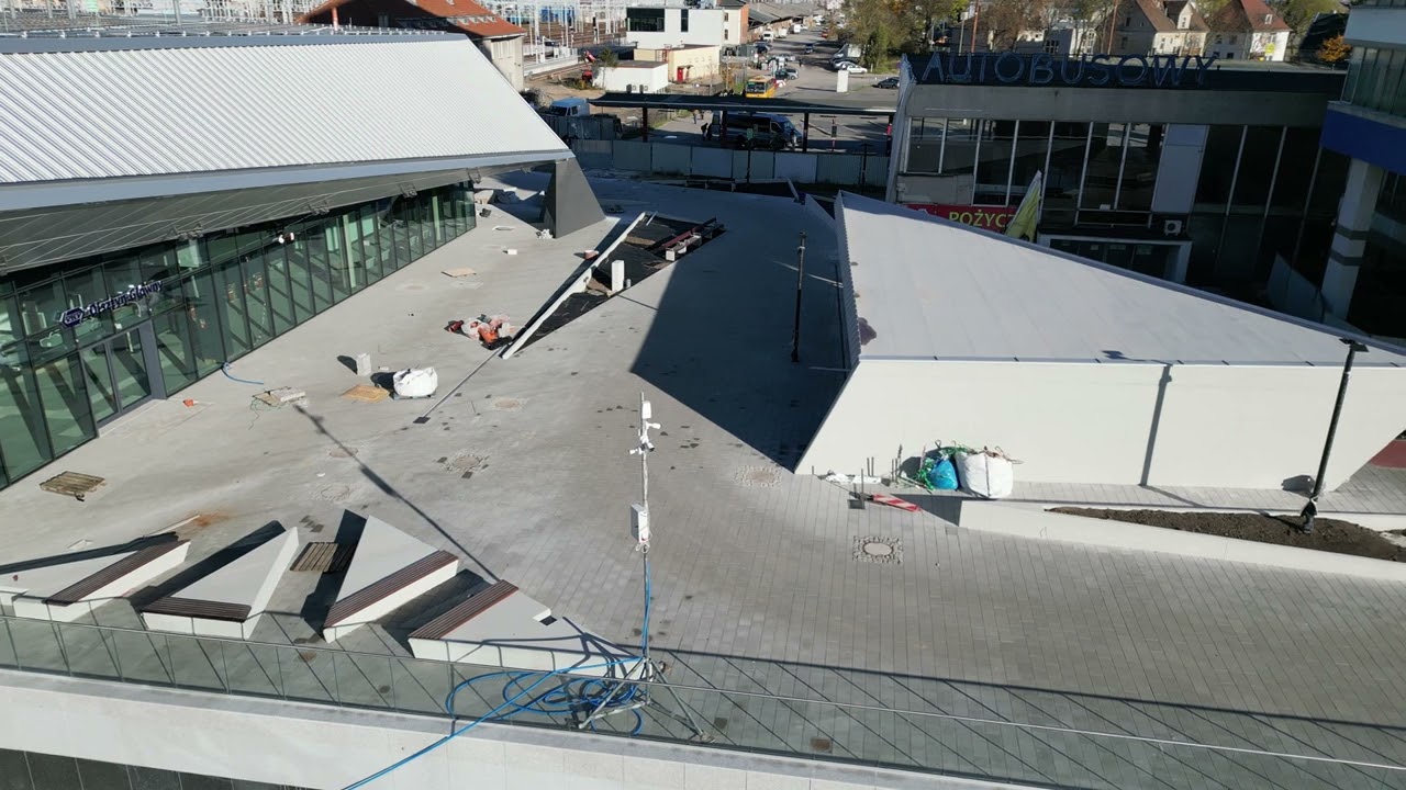 Dworzec PKP - Olsztyn Główny ( Budowa ) 02.11.2024. 4K  dron dji mini 3 pro