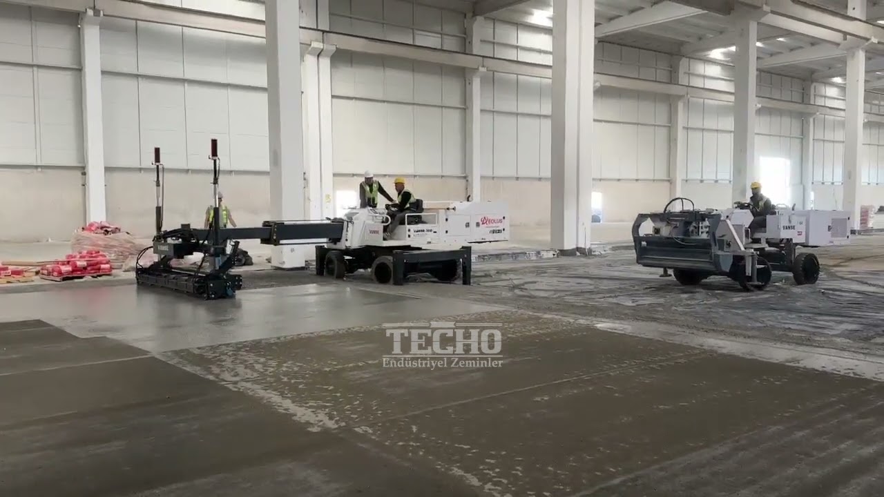 Saha Betonunda Son Teknoloji! Lazer Tesviye ve Yüzey Sertleştirici Makinesi Uygulaması