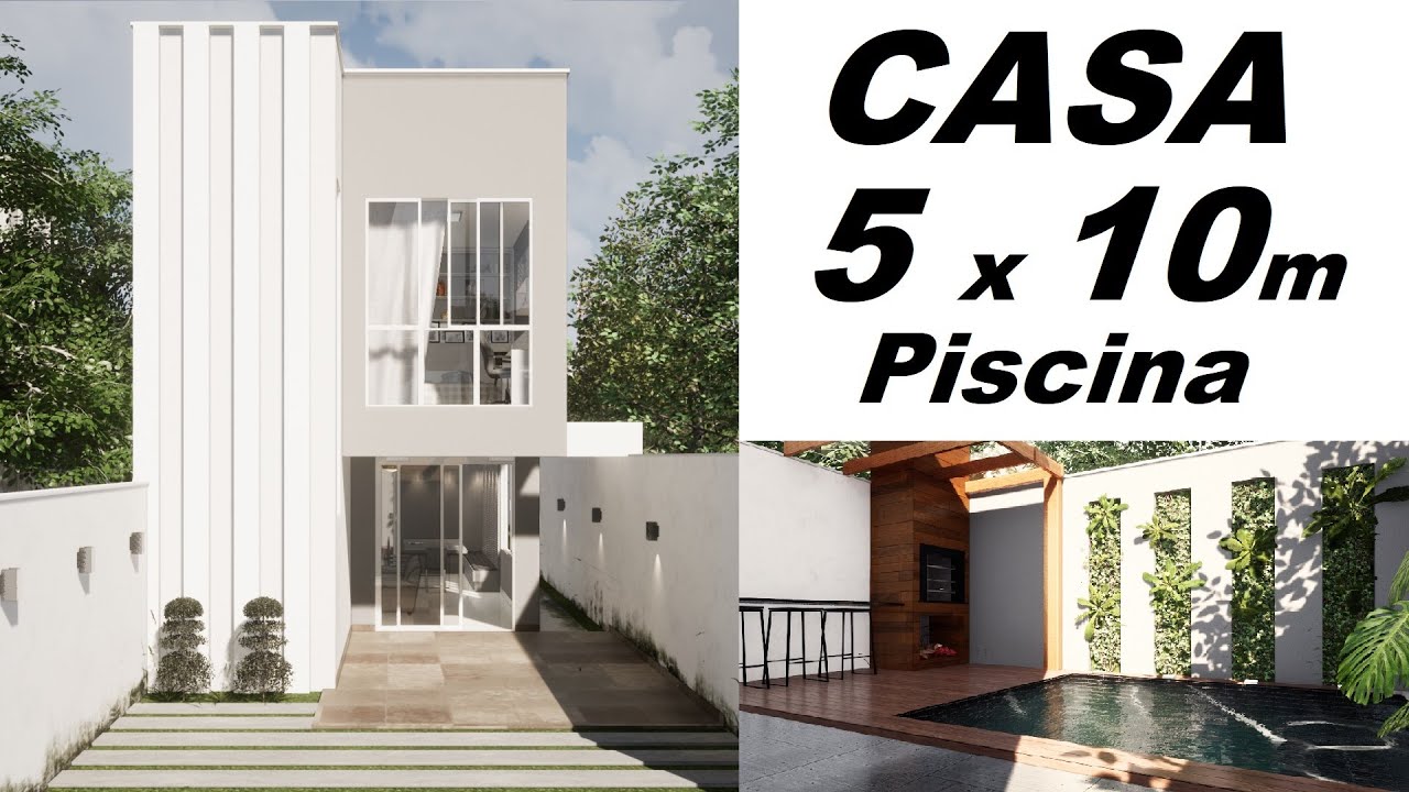CASA PEQUENA 5 x 10 m   COM PISCINA