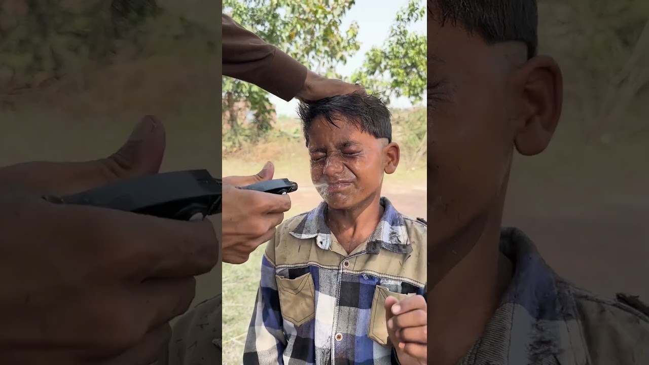 Barber Gives Haircut While Brushing a Kid's Teeth &ndash; Hilarious & Fun Moment!