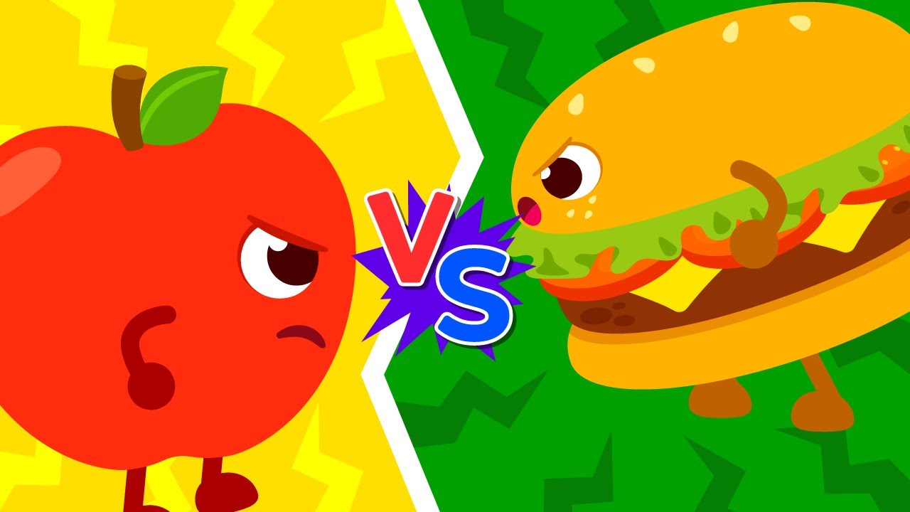 Healthy Food vs Junk Food🍎🍔 | Which is better? | Sing Along | Nursery Rhymes | Lotty Friends
