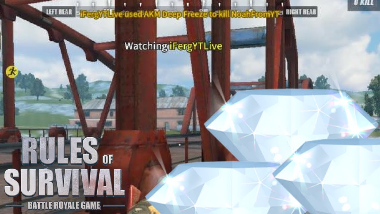 Killing a NoahFromYoutube in DIAMOND MODE in Rules Of Survival ! He was a FAN !