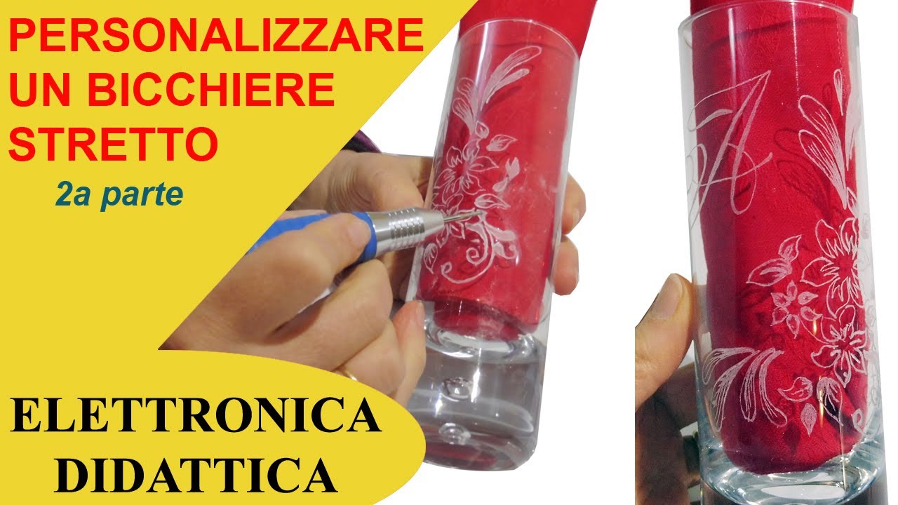 Lavorare il vetro con l'incisione al diamante. Tecnica incisione su vetro con fresa diamantata