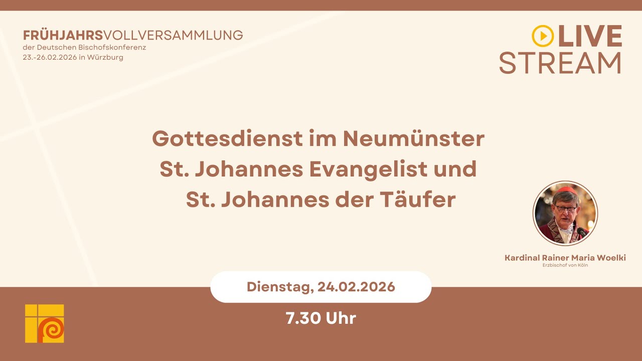Gottesdienst im Neumünster in Würzburg - Predigt: Kardinal Rainer Maria Woelki (Köln)