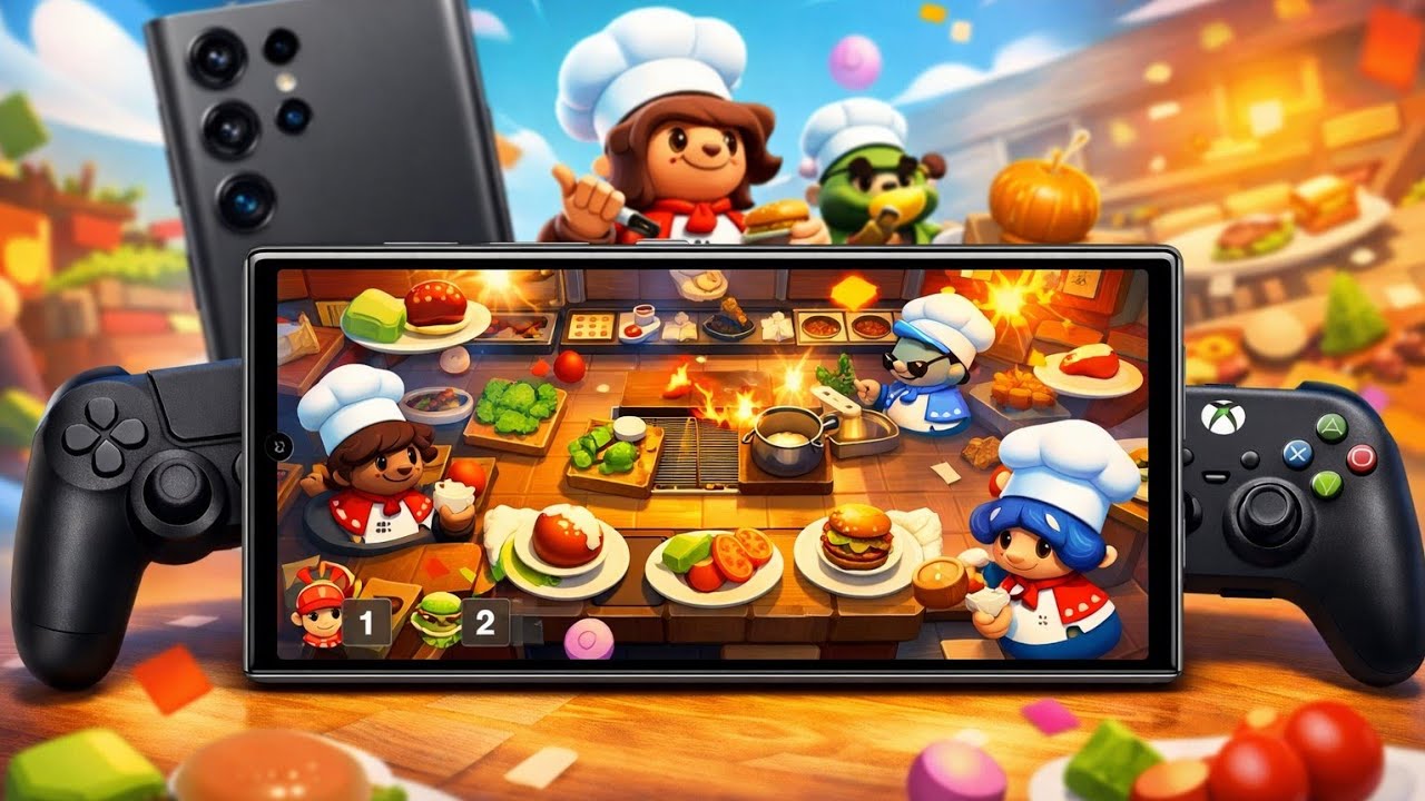 Overcooked 2 no S23 Ultra 1080P Max – Winlator Ludashi 2.8 (2 Controles)