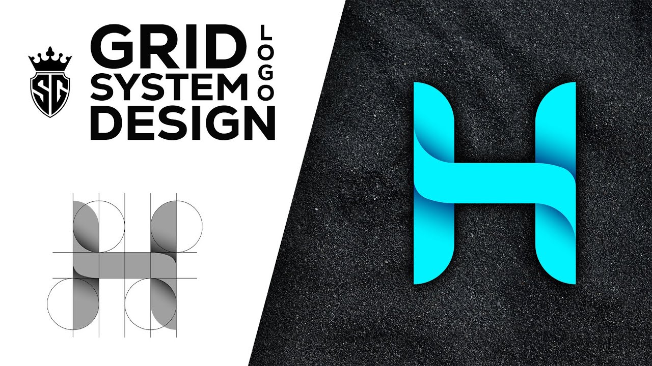Creating a Stunning H Grid System Logo Design with Gradient | Logo Design Tutorial