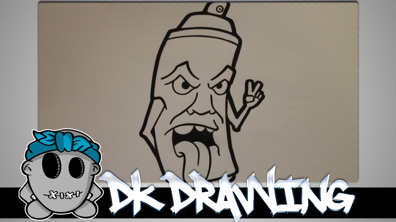 How to draw a simple graffiti spraycan