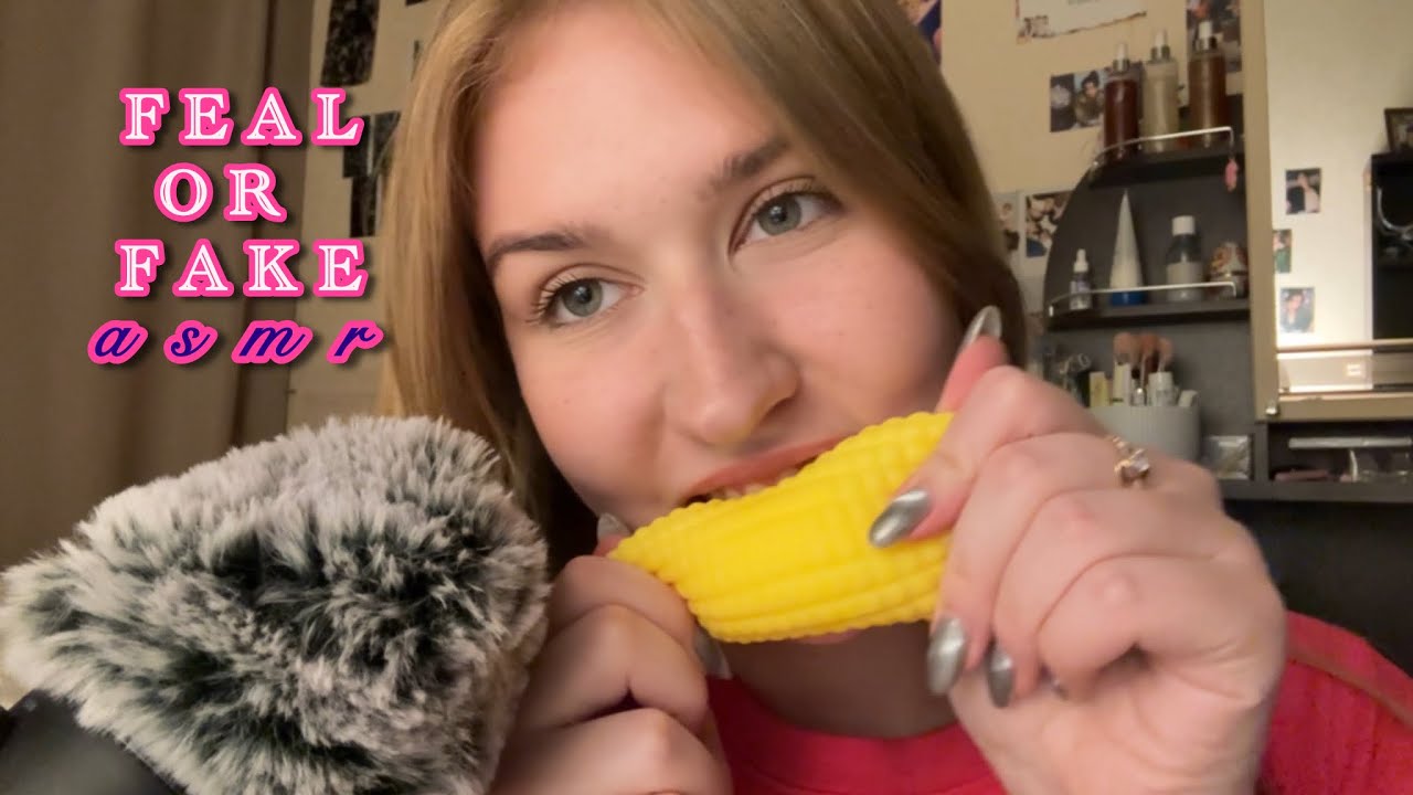 асмр отгадай real or fake food/asmr eating fake foods/ mouth sounds 