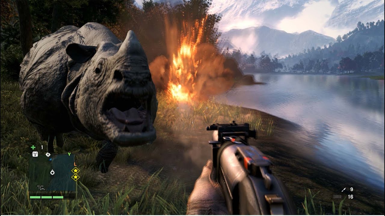 Far Cry 4 Funny Moments 2 - RHINO ATTACK