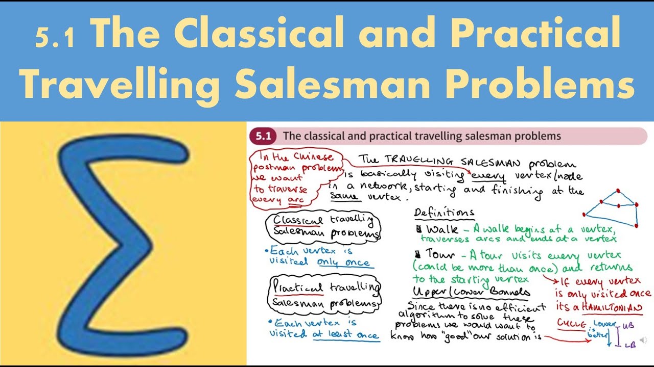 5.1 The classical and practical travelling salesman problems (DECISION 1 - Chapter 5)
