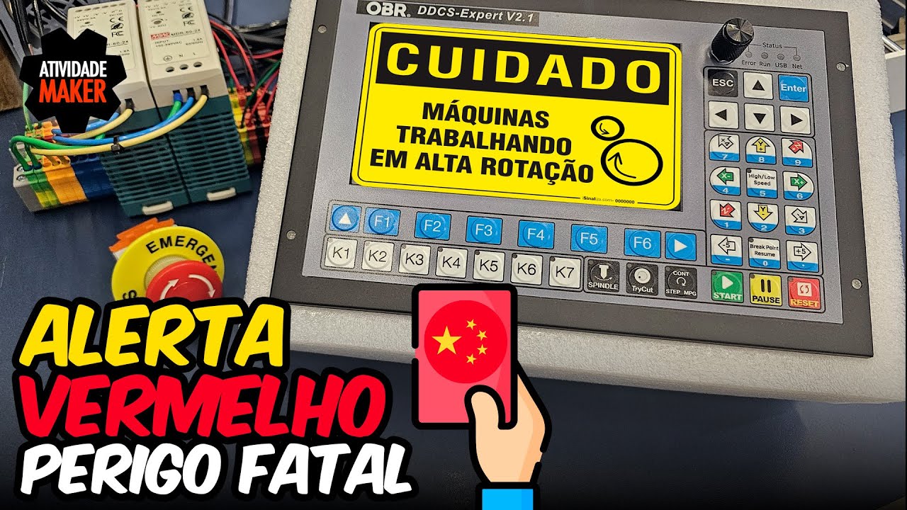 CNC Router com DDCS EXPERT 2.1 - Botão e Emergência | OBR