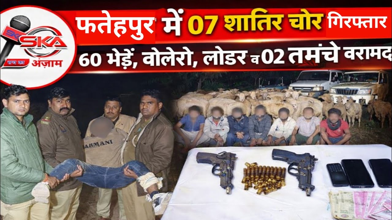 Fatehpur Police's big disclosure: 07 vicious thieves arrested, 60 sheep, Bolero, loader and 02 pi...