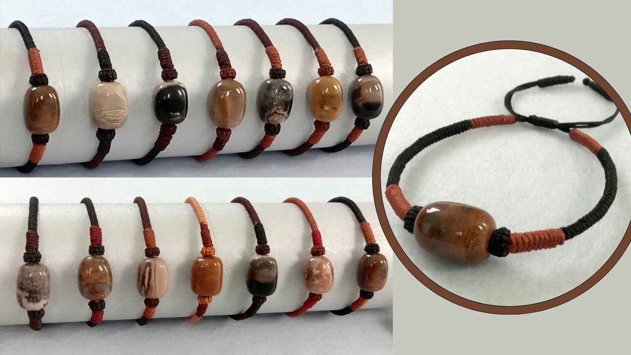 💰HANDMADE MACRAME BRACELET WITH FOSSIL STONE