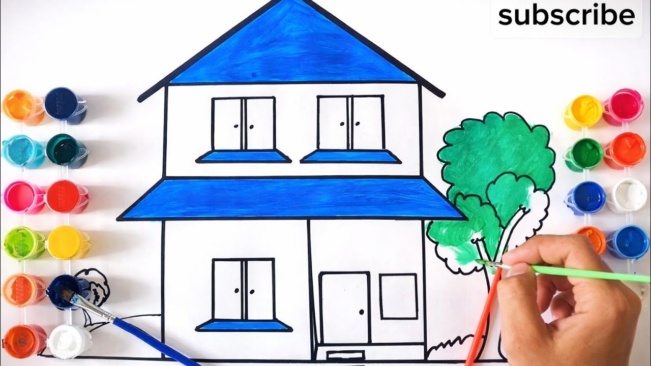 Easy Home Drawing for Kids 🏠 | Step by Step House Drawing | Kids Drawing Tutorial