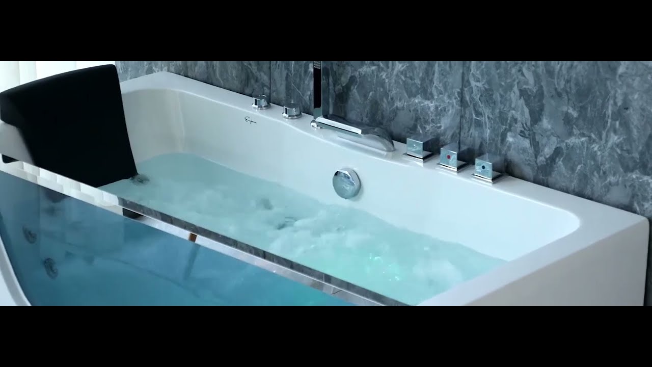 (2023) Empava-59JT408LED 59 in. Whirlpool Rectangular Bathtub