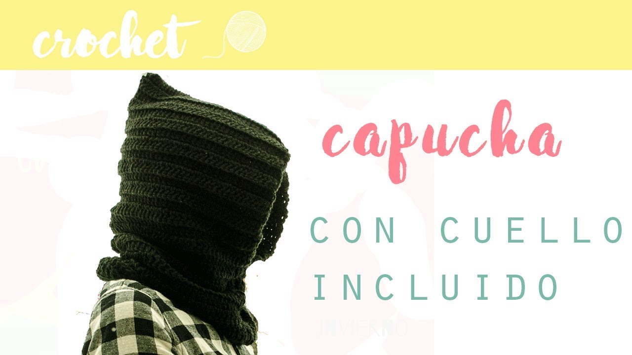 como hacer una capucha con cuello a crochet