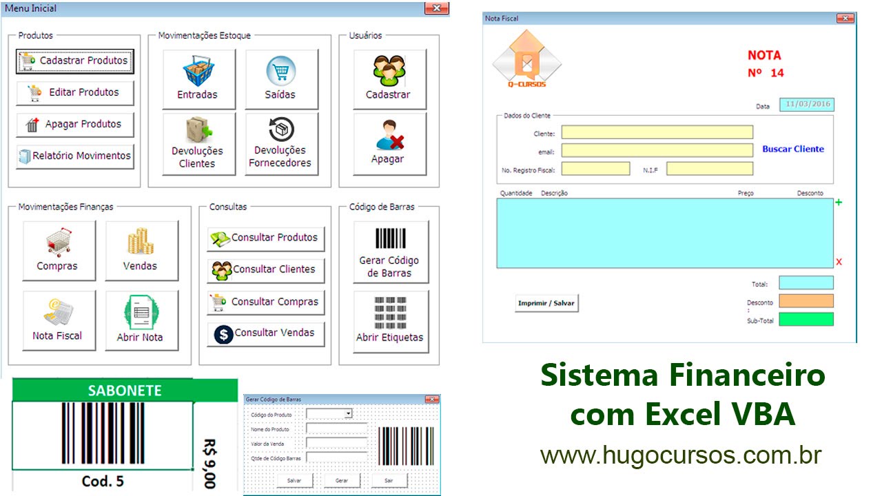 Sistema Financeiro com Excel VBA - Aula 01 - Sistemas com código de Barras
