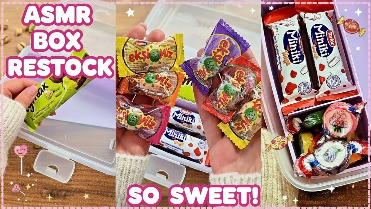 ASMR Candy Box Restock ✨ So Sweet — Relaxing Crinkle & Pour