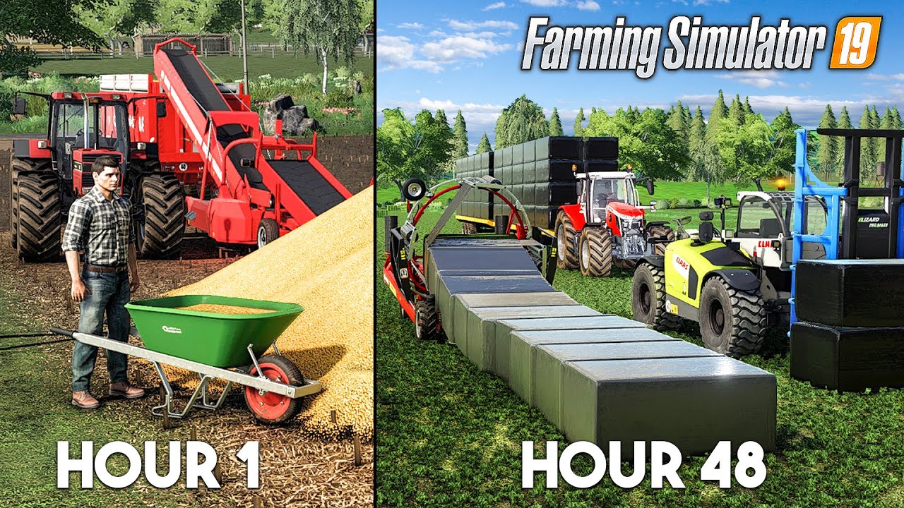 Spędziłem 48 GODZIN, aby zarobić ŁATWE PIENIĄDZE w FS 19 (Ma&iuml;ze Straw, Owinięte bele, &hellip;)