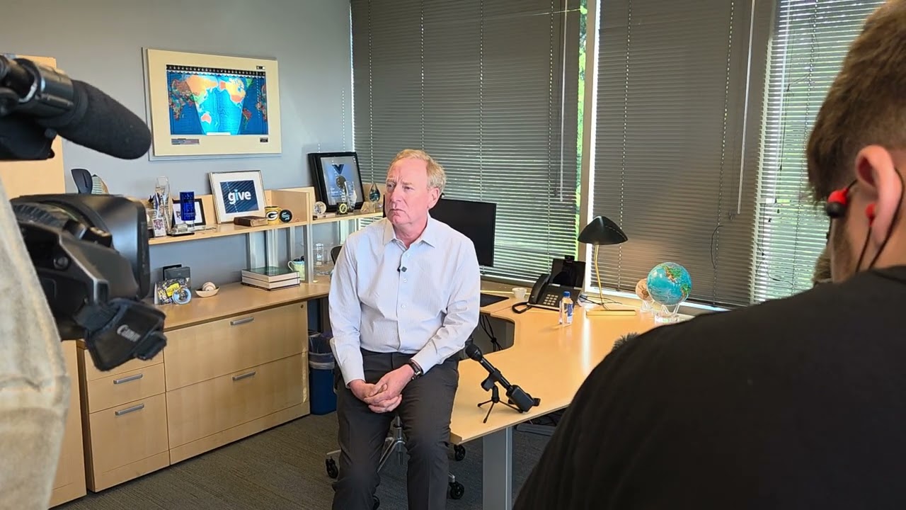 Microsoft President Brad Smith speaks after office occupation