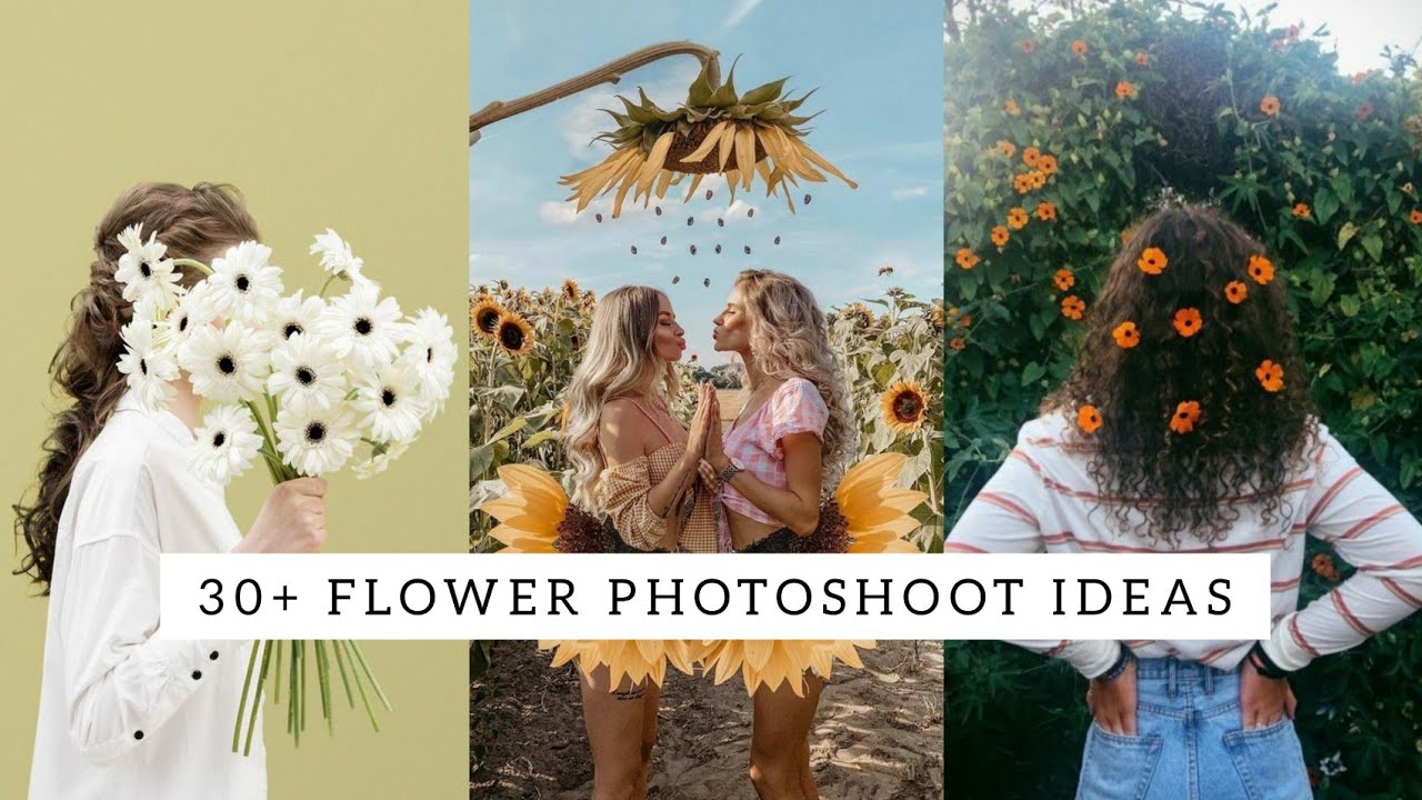30+ Flower Photoshoot Ideas | Aesthetic Poses with Flowers | Diy Self Portrait at home | Love Carlos