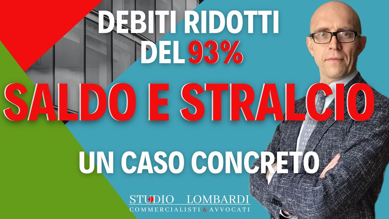 SALDO E STRALCIO DEBITI CON IL SOVRAINDEBITAMENTO - Un caso concreto: debiti ridotti del 93%!