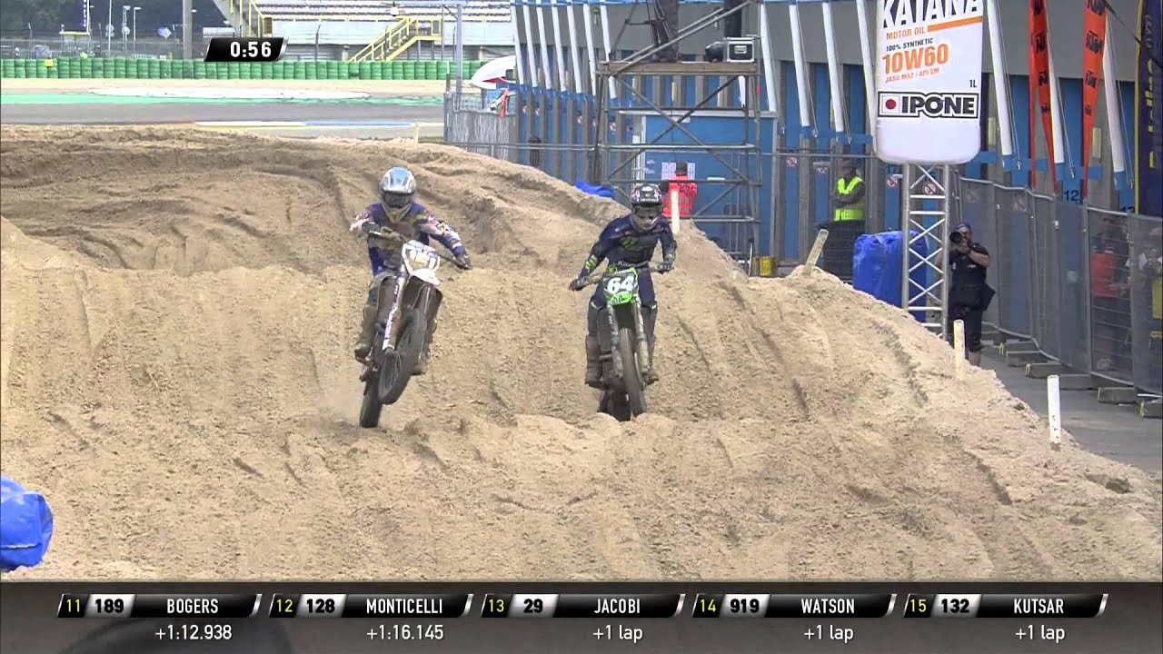 Harri Kullas passes Thomas Covington MXGP of The Netherlands 2015