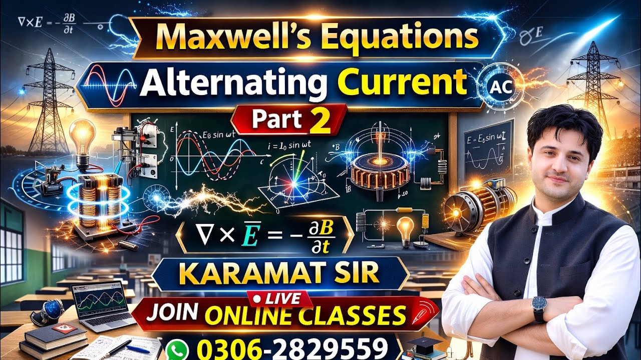 RLC Circuit & Maxwell’s Equations Explained | Alternating Current One Shot  | KARAMAT SIR