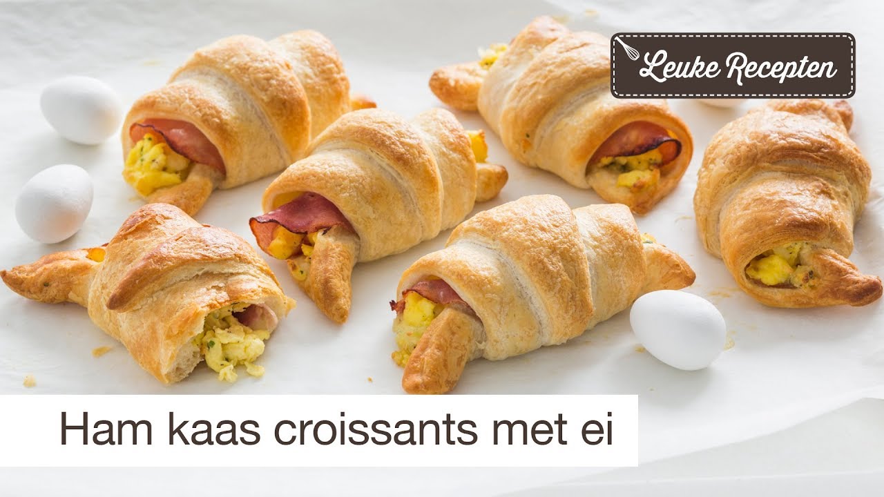 Ham kaas croissants met ei