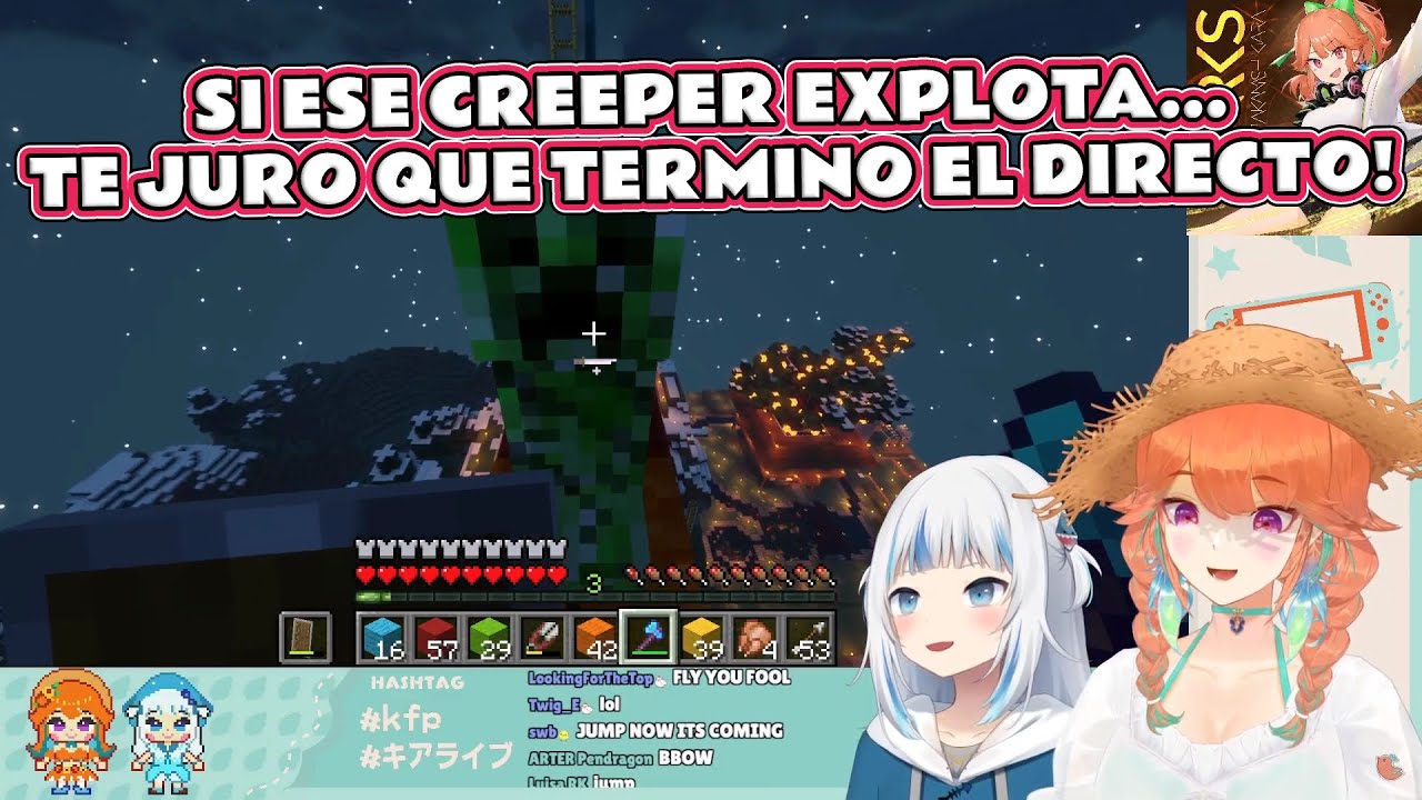 Kiara promete hacer rage quit si el creeper explota! [Hololive] [Sub. Español]