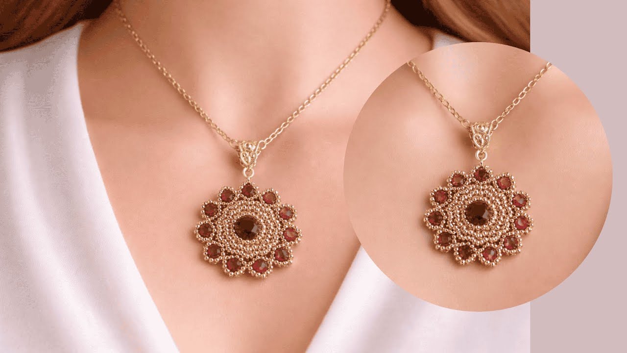 Изготовление амулета в форме медальона | #ожерельеизбисера #изготовление || #сделайсам #урок #бис...